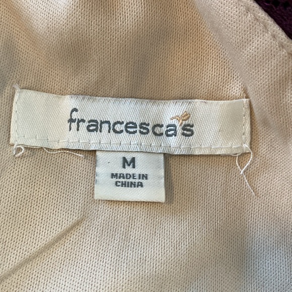 Francesca’s Collection Burgundy Lace Overlay and Tulle Bottom Dress, Size M - Picture 15 of 16